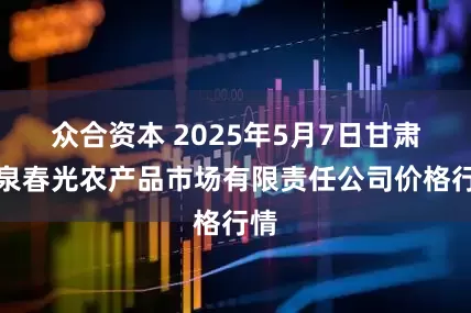 众合资本 2025年5月7日甘肃酒泉春光农产品市场有限责任公司价格行情