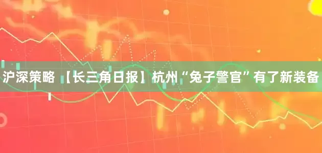 沪深策略 【长三角日报】杭州“兔子警官”有了新装备