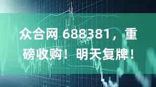 众合网 688381，重磅收购！明天复牌！